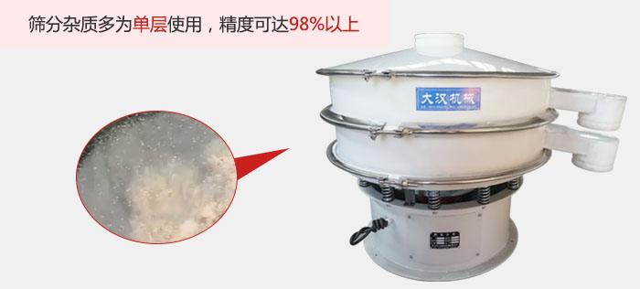塑料振動(dòng)篩篩分雜質(zhì)多用與單層篩網(wǎng)使用。