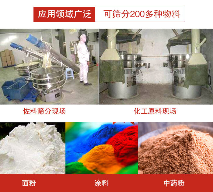 不銹鋼振動篩應(yīng)用領(lǐng)域廣泛可篩分200多種物料。